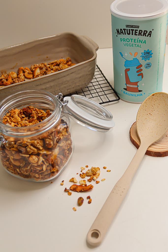 Receita: Granola doce proteica low carb
